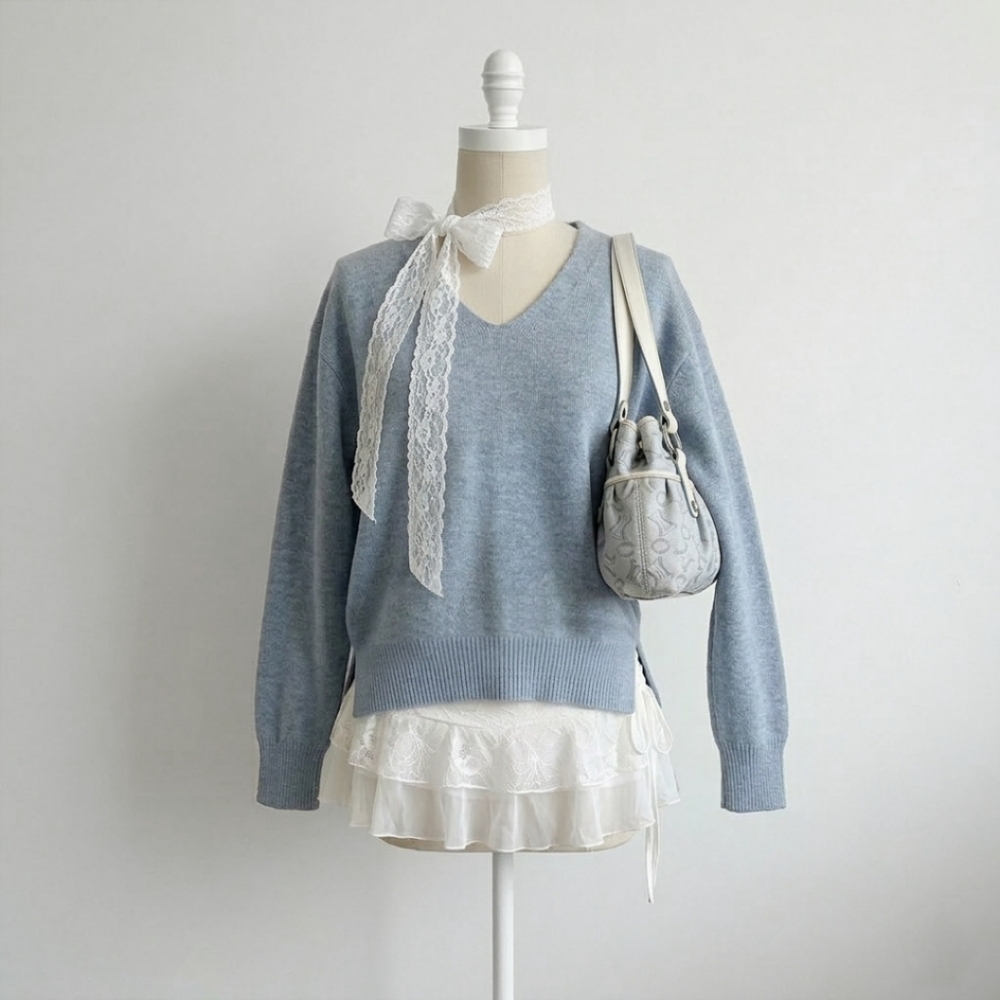 H&M Light Blue Oversized Sweater